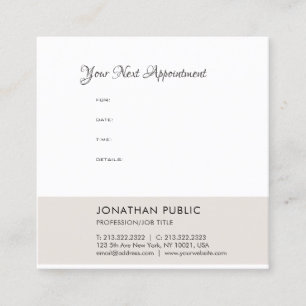 Modern Appointment Reminder Elegant Template Card