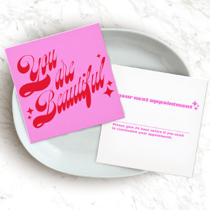 Modern Appointment Reminder,  Pink Stars Card