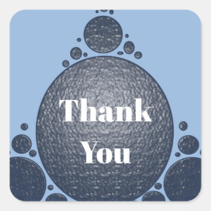 Modern Appreciation Blue Geometric Thank You Square Sticker