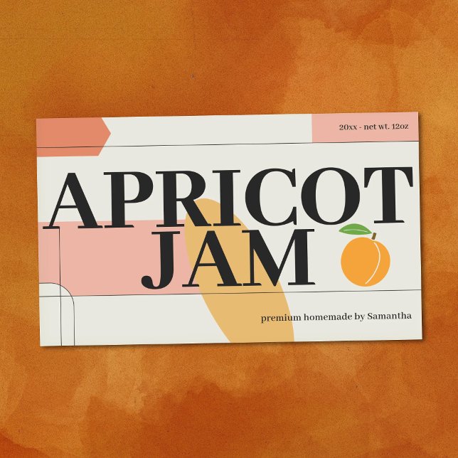 Modern Apricot Jam Label Sticker (Modern Apricot Jam Label Sticker)