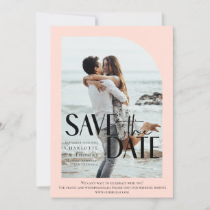 Modern, Apricot Photo-Save the Date Invitation