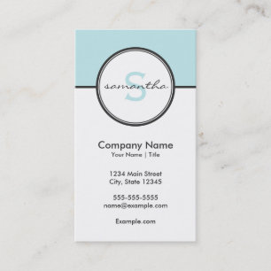 Modern Aqua and Grey Business Card