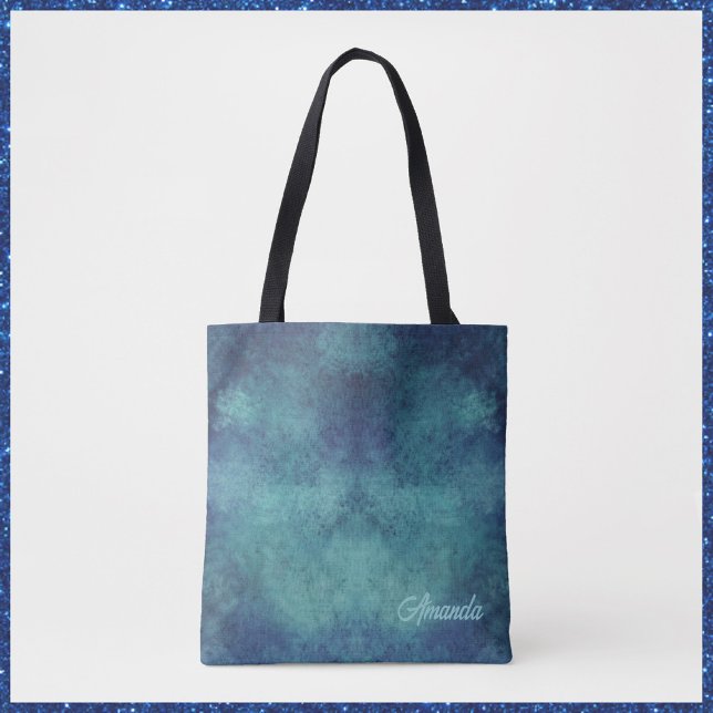 Modern Aqua and Purple Abstract Tote Bag (Creator Uploaded)