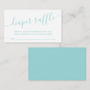 Modern Aqua Blue Baby Diaper Raffle  Enclosure Car