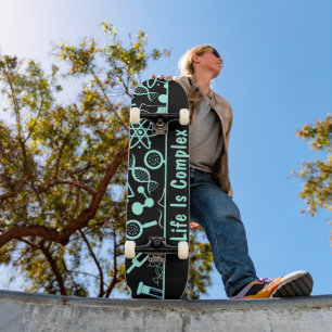 modern aqua blue biochemistry life is complex skateboard