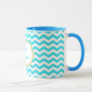 modern aqua blue chevron best grandma mug
