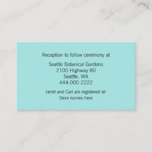 Modern Aqua Chevron Wedding Information Card