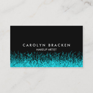 Modern Aqua Fire Black Business Card
