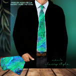 Modern Aqua Green Marble Swirl Art Pattern Tie<br><div class="desc">Make a statement with this modern Fluid Aqua Green Marble Art with shades of green,  teal,  blue,  and strokes of pink.
This tie would make a great gift for any occasion whether it is a Christmas Gift,  Birthday,  Anniversary,  or a business gift.</div>