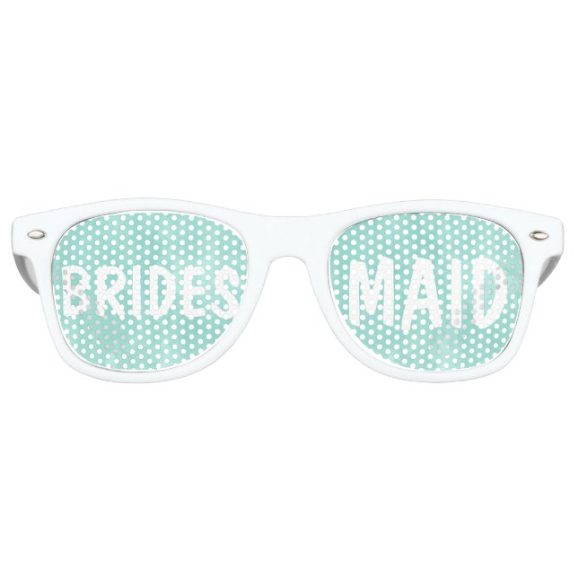Modern aqua green watercolor Bridesmaid Retro Sunglasses (Front)