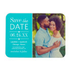 Modern Aqua Hearts Wedding Photo Save the Date