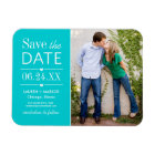 Modern Aqua Hearts Wedding Photo Save the Date