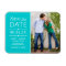 Modern Aqua Hearts Wedding Photo Save the Date