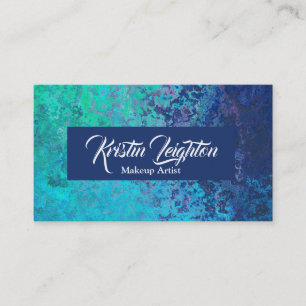 Modern Aqua Navy Ocean Abstract Business Card