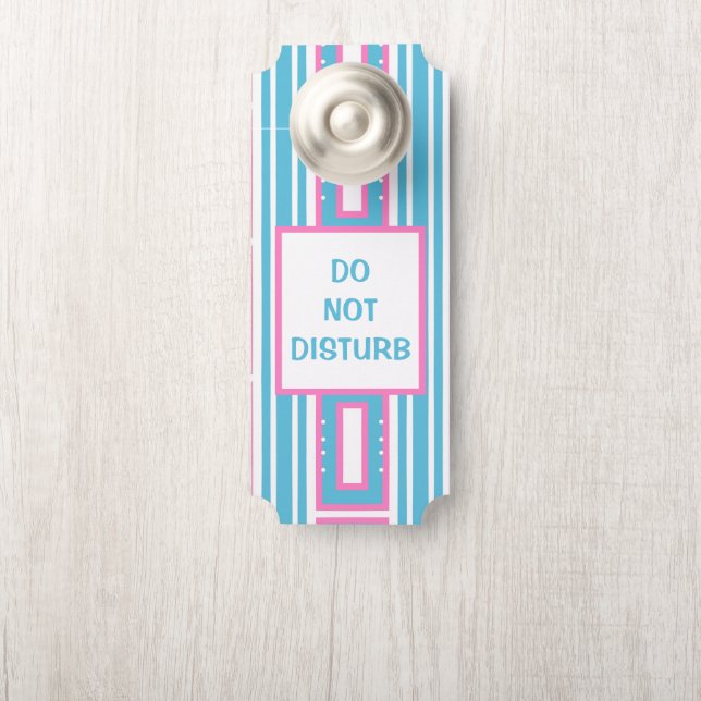 Modern Aqua Paper Door Hangers (On Knob)