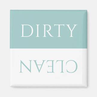 Modern Aqua Sky Blue White Dirty/Clean Dishwasher Magnet