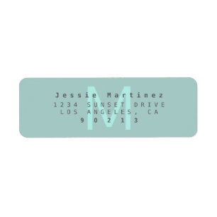 Modern Aqua Teal Return Address