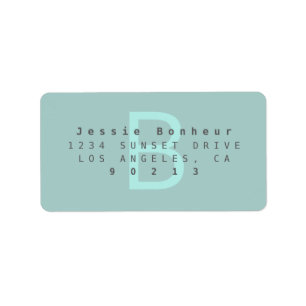Modern Aqua Teal Return Address Label