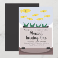 Modern Aquarium Fish Tank Birthday Invitation