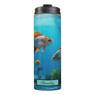Modern Aquarium Fish Tank Customised Name  Thermal Tumbler