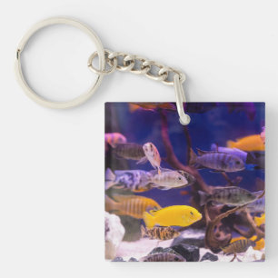 modern Aquarium Themed Fish Tank Key Ring