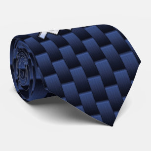 Modern Aquarius Sign on navy blue carbon fibre Tie