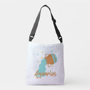 Modern Aquarius Water Bearer Zodiac  Crossbody Bag