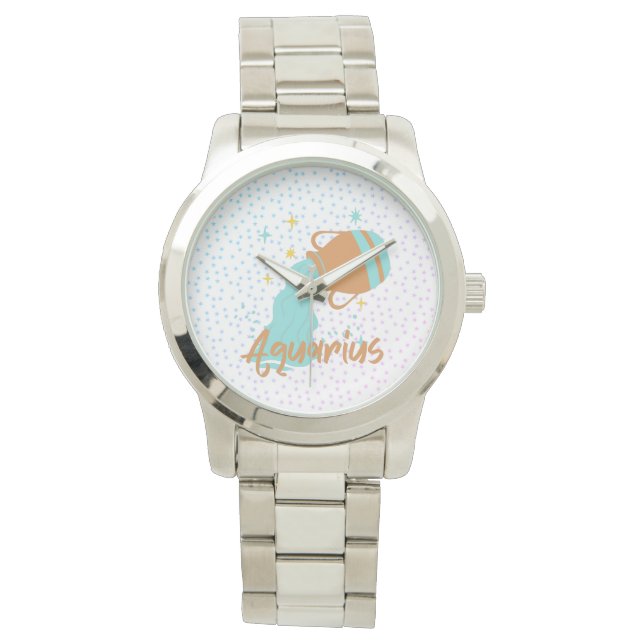 Modern Aquarius Water Bearer Zodiac   Watch (Front)
