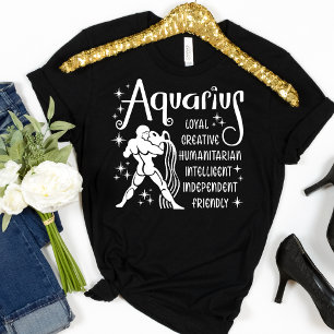 Modern Aquarius Zodiac Horoscope T-Shirt