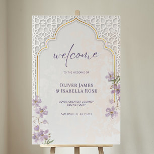 Modern Arabesque Arch Wedding Welcome Sign