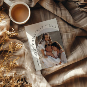 Modern Arch 12 Photo Year in Review Christmas Holiday Card