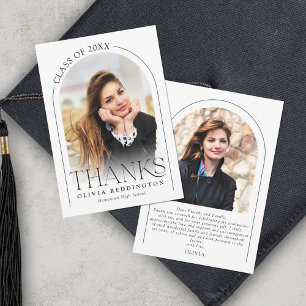 Modern Arch 2 Photo Graduation  Thank You Card