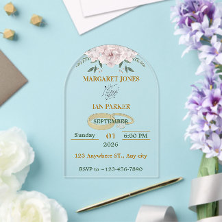 Modern Arch Acrylic Transparent Wedding Invitation