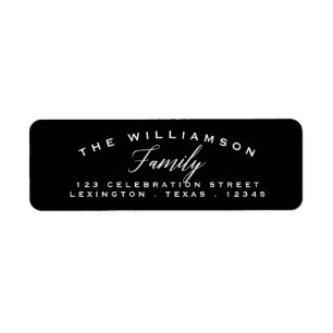 Modern Arch Address Label Black   White