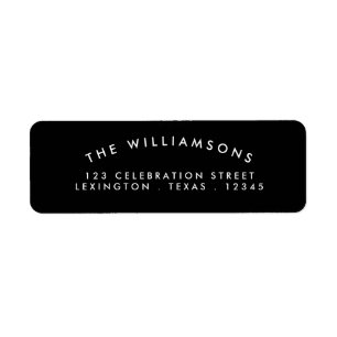 Modern Arch Address Label Black   White