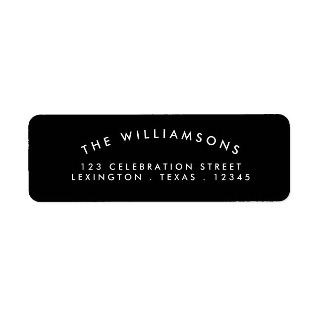 Modern Arch Address Label Black | White (Front)