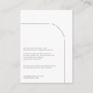 Modern Arch Black and White Wedding Enclosure Card