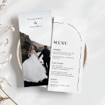 Modern Arch Black and White Wedding Photo Menu<br><div class="desc">Modern Arch Black and White Wedding Photo Menu</div>