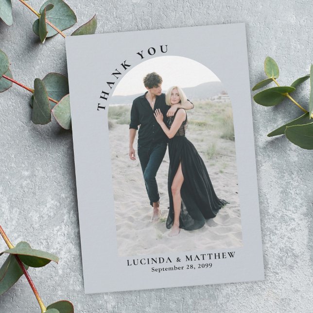 Modern Arch Boho Wedding Thank You Card (Creator Uploaded)