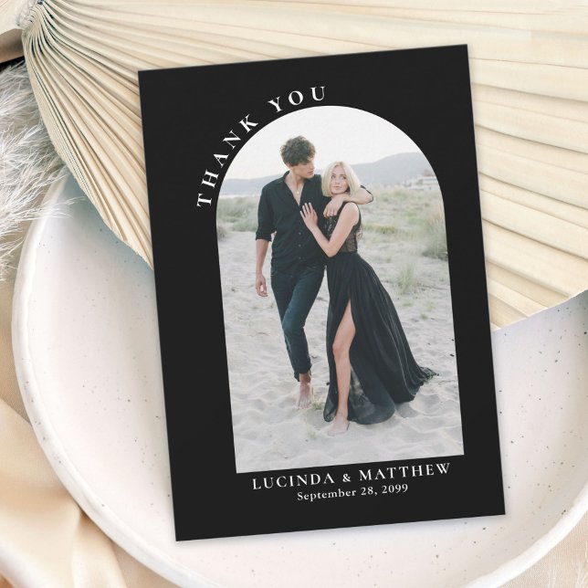 Modern Arch Boho Wedding Thank You Card (Creator Uploaded)