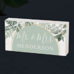 Modern Arch Botanic Greenery wedding table Mr Mrs  Wooden Box Sign<br><div class="desc">Modern Arch Botanic Greenery wedding table Mr Mrs Wooden Box Sign</div>