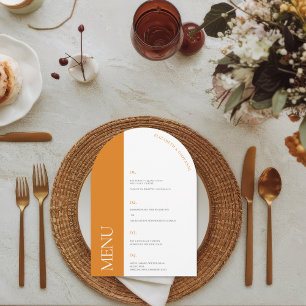 Modern Arch Elegance Wedding Menu Invitation