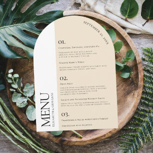 Modern Arch Elegance Wedding Menu Invitation
