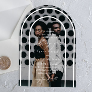 Modern Arch Elegant Photo Wedding Acrylic Invitations