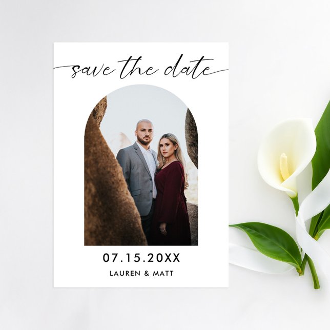 Modern Arch Elegant Save the Date Photo  (Creator Uploaded)