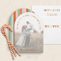 Modern Arch Family Photo Card - Fun Lettering