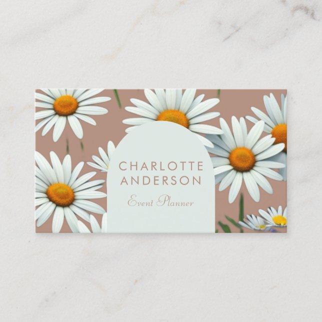 Modern Arch Floral  Business Card (Front)