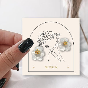 Modern Arch Flower Woman Jewellery Display Card
