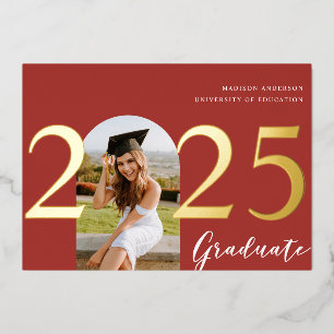 Modern Arch   Foil Photo Graduation Announcement