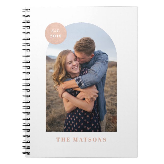 Modern Arch Frame Custom Photo Journal - Peach (Front)